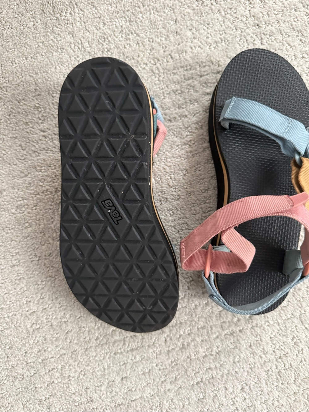Teva Colorblock Strap Sandals - Pink, Light Blue & Black